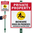 Private Property Beware Dogs On Premises LawnBoss Sign