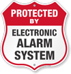 Protected By Electronic Alarm System Shield Sign