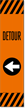 Reflective "Detour" Left Arrow Label