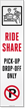 Reflective No Parking Ride Share Pickup Dropoff Label