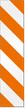 Reflective Orange White Strips Left Adhesive Label
