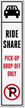 Reflective Ride Share Pick Up Drop Off Only Label
