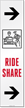 Reflective Ride Share With Arrow Graphic Adhesive Label