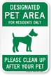 Designated Pet Area Sign