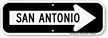 San Antonio City Traffic Direction Sign