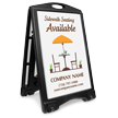 Sidewalk Seating Available BigBoss Portable Custom Sign