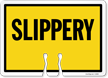 SLIPPERY Cone Top Warning Sign