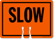 SLOW Cone Top Warning Sign