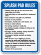 Splash Pad Rules Sign