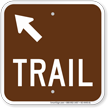 Trail Up Arrow Pointing Left Campground Sign