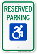 Reserved Parking Sign With Modified ISA Symbol