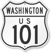 US 101 Washington Route Marker Shield Sign