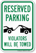 Violators Will Be Towed With Graphic Sign