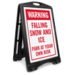 Warning Falling Snow And Ice Sidewalk Sign