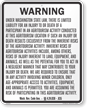 Washington Agritourism Liability Sign