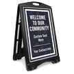 Welcome To Community BigBoss Portable Custom Sidewalk Sign