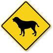 Yellow Lab Symbol Guard Dog Sign