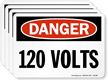 120 Volts OSHA Danger Label