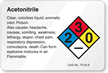 Acetonitrile NFPA Chemical Hazard Label