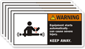 Warning: Equipment Starts Automatically Label