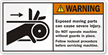 Exposed Moving Parts Cause Severe Injury Label