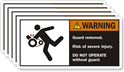 Warning Risk Injury Operate Guard Label