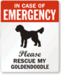 In Case Emergency, Rescue My Golden Doodle Label