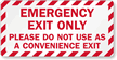 Emergency Exit Only Sign