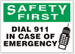 Safety First 911 Emergency Label