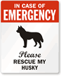 Husky Emergency Pet Rescue Label