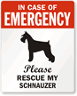 Emergency Pet Rescue Label   Schnauzer