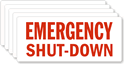 Emergency Shut Down Laminated Vinyl Labels
