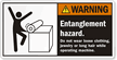 Entanglement Hazard Operating Machine Safety Label