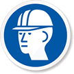 ISO M014   Wear Hard Hat Symbol Label