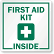 First Aid Kit Inside with Symbol Label