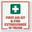 First Aid Kit And Fire Extinguisher Label