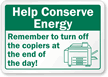 Help Conserve Energy Label