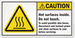 Hot Surfaces Inside Do Not Touch Label