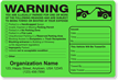 Custom Parking Violation Warning Sticker - Subject to Being Towed or Booted
