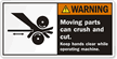 Keep Hands Clear While Operating Machine Label