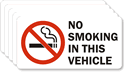 No Smoking Vehicle Label