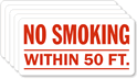 No Smoking Within 50 Feet Sign