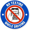 No Texting, While Driving (Graphic) Label