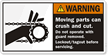 ANSI Warning Hand Entanglement Chain Drive Label