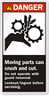 Lockout/Tagout Moving Parts Can Crush And Cut Label