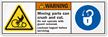 Moving Parts Crush And Cut Lockout/Tagout Label