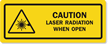 LASER RADIATION WHEN OPEN