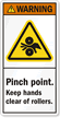 Keep Hands Clear Of Rollers Label