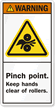 Pinch Point Keep Hands Clear Of Rollers Label