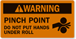 Pinch Point Don't Put Hands Under Roll Label